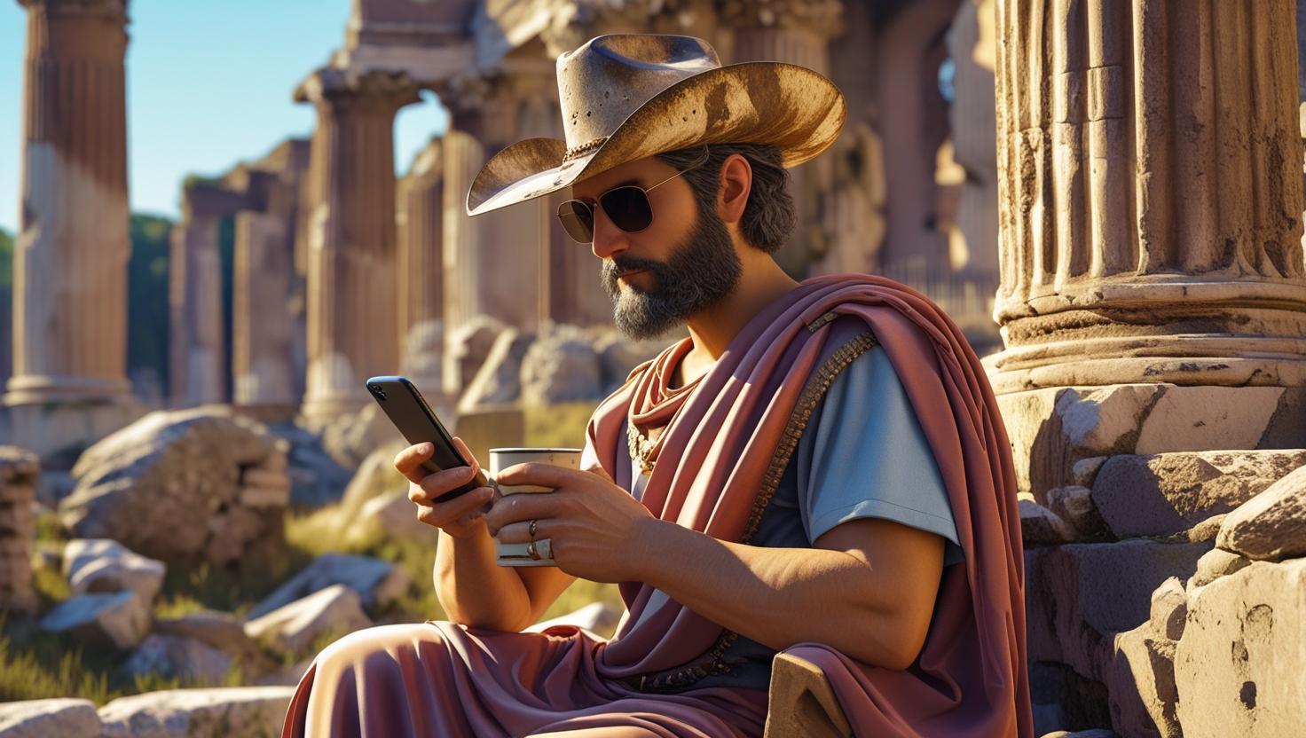 Roman Philosopher with Cowboy Hat 4